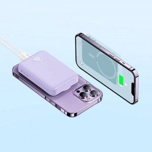 Baseus Magnetic Mini Induction Powerbank 10000mAh 20W - lila + USB-C - USB-C kábel