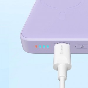 Baseus Magnetic Mini Induction Powerbank 10000mAh 20W - lila + USB-C - USB-C kábel