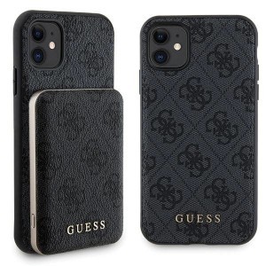 Guess 4G Metal Logo tok és készlet iPhone 11-hez + 5000mAh MagSafe power bank - fekete