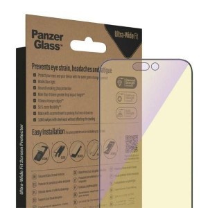 PanzerGlass Ultra-Wide Fit antibakteriális edzett üveg kékfény szűrővel és pozicionálóval iPhone 14 Pro Max üvegfólia