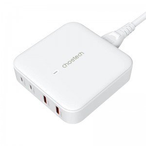 Asztali töltő Choetech PD8008, 2x USB-C, 2x USB-A, GaN, 100W (fehér)