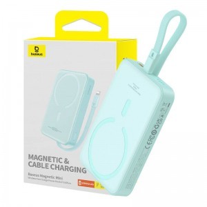 Baseus Magnetic Mini Powerbank, 10000mAh, Lightning, 20W, MagSafe (menta)