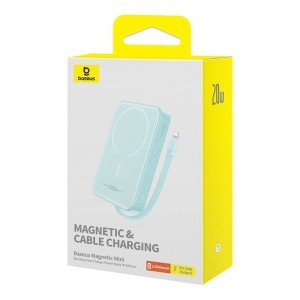 Baseus Magnetic Mini Powerbank, 10000mAh, Lightning, 20W, MagSafe (menta)