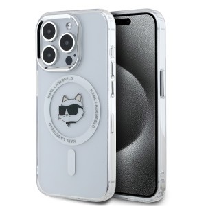 Karl Lagerfeld IML Choupette Head Metal Frame MagSafe tok iPhone 15 Pro Max átlátszó