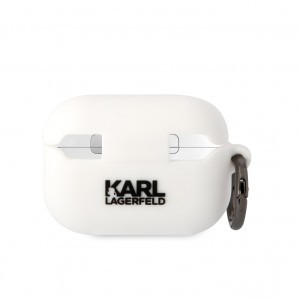 Karl Lagerfeld 3D Logó NFT Karl Head Szilikon Tok AirPods Pro 2-höz Fehér