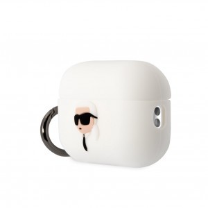 Karl Lagerfeld 3D Logó NFT Karl Head Szilikon Tok AirPods Pro 2-höz Fehér