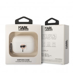 Karl Lagerfeld 3D Logó NFT Karl Head Szilikon Tok AirPods Pro 2-höz Fehér