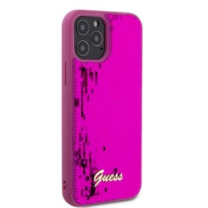 Guess Sequin Script Logo tok iPhone 12/12 Pro Magenta