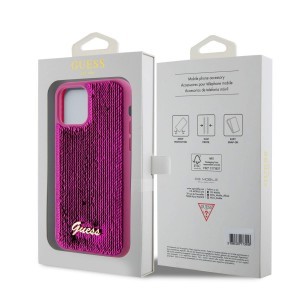 Guess Sequin Script Logo tok iPhone 12/12 Pro Magenta