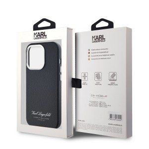 Karl Lagerfeld Grained PU Hotel RSG tok iPhone 14 Pro Max fekete