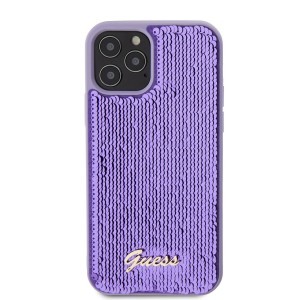 Guess Sequin Script Logo tok iPhone 12/12 Pro Purple