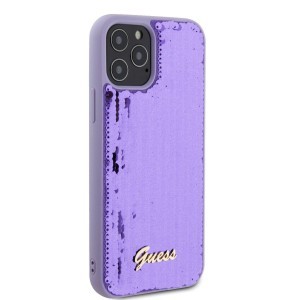 Guess Sequin Script Logo tok iPhone 12/12 Pro Purple