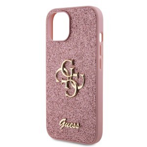 Guess PU Fixed Glitter 4G Metal Logo tok iPhone 12/12 Pro Pink