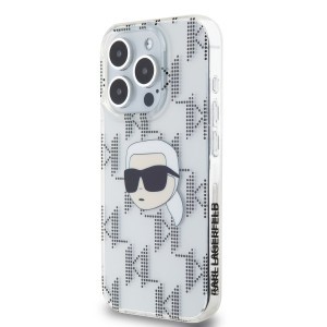 Karl Lagerfeld IML Elektroplated Karl Head tok iPhone 15 Pro-hoz átlátszó