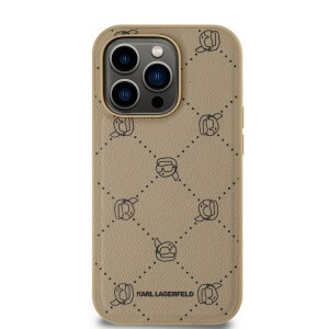 Karl Lagerfeld PU Karl Heads Pattern MagSafe tok iPhone 14 Pro Max Bézs