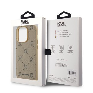 Karl Lagerfeld PU Karl Heads Pattern MagSafe tok iPhone 14 Pro Max Bézs