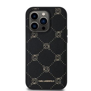 Karl Lagerfeld PU Karl Heads Pattern MagSafe tok iPhone 14 Pro Fekete