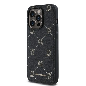 Karl Lagerfeld PU Karl Heads Pattern MagSafe tok iPhone 14 Pro Fekete