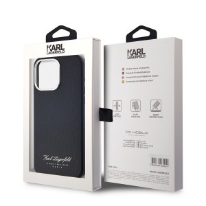 Karl Lagerfeld Grained PU Hotel RSG tok iPhone 15 Pro Max fekete