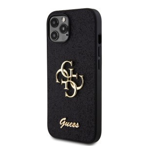 Guess PU Fixed Glitter 4G Metal Logo tok iPhone 12/12 Pro Black