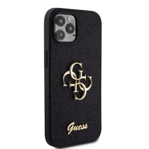 Guess PU Fixed Glitter 4G Metal Logo tok iPhone 12/12 Pro Black