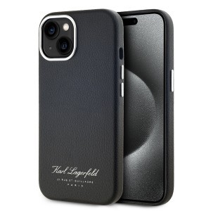 Karl Lagerfeld Grained PU Hotel RSG tok iPhone 13-hoz Fekete