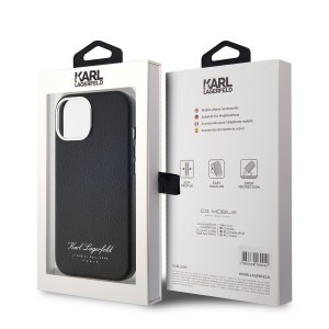 Karl Lagerfeld Grained PU Hotel RSG tok iPhone 13-hoz Fekete