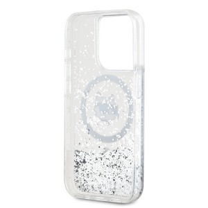 Karl Lagerfeld Liquid Glitter Choupette Head MagSafe tok iPhone 15 Pro Max Átlátszó