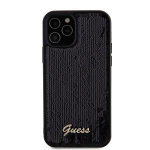 Guess Sequin Script Logo tok iPhone 12/12 Pro fekete