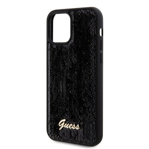 Guess Sequin Script Logo tok iPhone 12/12 Pro fekete