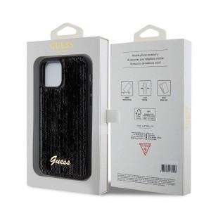 Guess Sequin Script Logo tok iPhone 12/12 Pro fekete