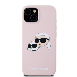 Karl Lagerfeld Liquid Silicone Double Heads MagSafe tok iPhone 15 Pink