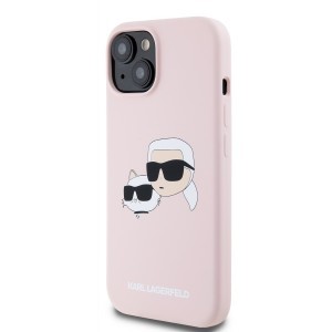 Karl Lagerfeld Liquid Silicone Double Heads MagSafe tok iPhone 15 Pink