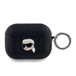 Karl Lagerfeld PU Dombornyomott Karl Head fekete tok AirPods Pro-hoz