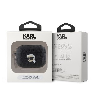 Karl Lagerfeld PU Embossed Karl Head tok AirPods Pro 2 Fekete