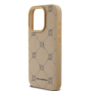 Karl Lagerfeld PU Karl Heads Pattern MagSafe tok iPhone 15 Pro Max Bézs