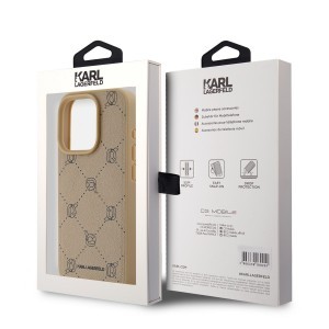 Karl Lagerfeld PU Karl Heads Pattern MagSafe tok iPhone 15 Pro Max Bézs