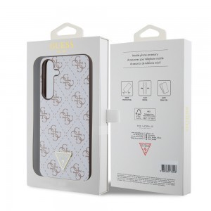 Guess PU Leather 4G Triangle Metal Logo tok Samsung Galaxy S24+ White