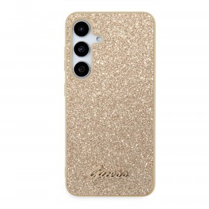 Guess PC/TPU Glitter Flakes Metal Logo tok Samsung Galaxy S24+ arany