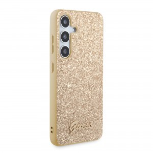 Guess PC/TPU Glitter Flakes Metal Logo tok Samsung Galaxy S24+ arany