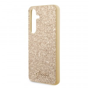 Guess PC/TPU Glitter Flakes Metal Logo tok Samsung Galaxy S24+ arany