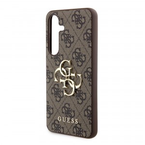 Guess PU 4G Metal Logo tok Samsung Galaxy S24+ Barna