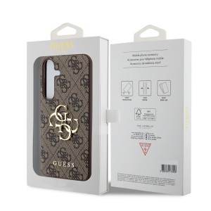 Guess PU 4G Metal Logo tok Samsung Galaxy S24+ Barna