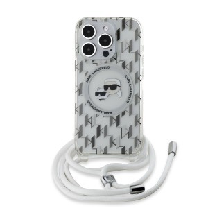 Karl Lagerfeld IML Monogram Crossbody K&CH Heads MagSafe tok iPhone 15 Pro átlátszó