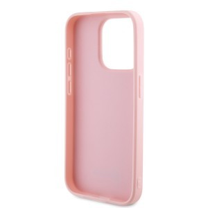 Guess PU bőr Iridescent Metal Script tok iPhone 15 Pro Pink