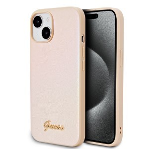 Guess PU Bőr Iridescent Metal Script Tok iPhone 15-höz Arany