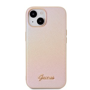 Guess PU Bőr Iridescent Metal Script Tok iPhone 15-höz Arany