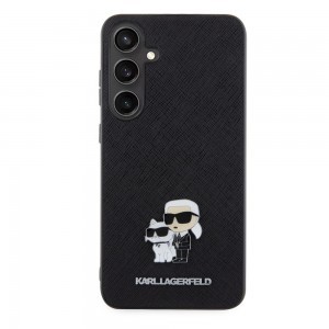 Karl Lagerfeld PU Saffiano Metal Karl és Choupette tok Samsung Galaxy S24+ Fekete