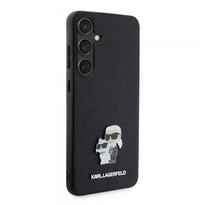 Karl Lagerfeld PU Saffiano Metal Karl és Choupette tok Samsung Galaxy S24+ Fekete