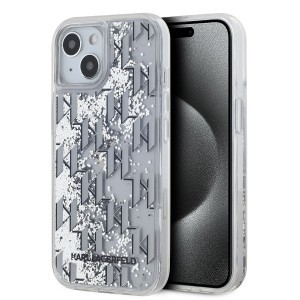 Karl Lagerfeld Liquid Glitter Monogram Gradient tok iPhone 14 fehér